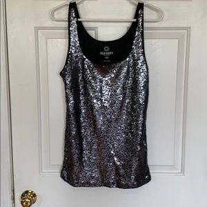 OLD NAVY GRAY TANK TOP W/SEQUINS